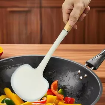 Food Grade Silicone Wide Spatula With Non-stick Spatula For Stir-frying, Stir-frying, And Serving Soups With Ergonomic Handle One Size