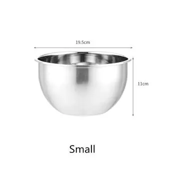 Food Grade Stainless Steel Bowl Fruit Salad Mixing Bowl with Scale Deepen Large Capacity Soup Basin Kitchen Cooking Baking Tools