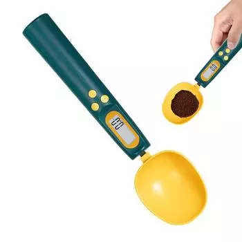 Мерная ложка для еды, мерный совок для корма для собак, электронные регулируемые 1000 г/0,1 г, высокоточные кухонные весы с ЖК-дисплеем белый