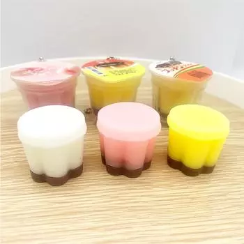 Food Play Miniature Pudding Keyring Squeeze Slow Rebound Pinch Pendant Children Gift Style 1