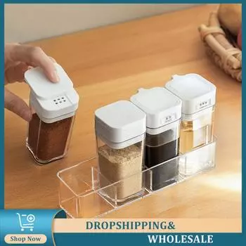 Food Seasoning Easy To Use Condiment Set Abs Kitchen Tools Salt And Pepper Shakers High-quality Materials Transparent Bottle