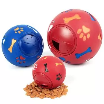 Food Slow Dispensing Teething Squeaking Pet Puzzle Toys Dog Food Dispenser Dog Chew Toy Pet Feeder diameter 11cm синий