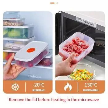 Food Storage Containers Microwaved Bento Box with Freshness Timer Lid Airtight Freezer Vegetable Fruit Storage Containers