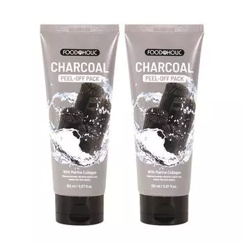 Foodaholic Collagen Peel Off Pack 150ml / Charcoal, 1 pack, 2 pieces