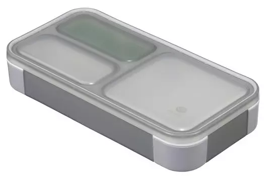 Foodman Thin Lunch Antibacterial 400 мл с гарниром Не протекает Двойной Надежно крепится с помощью CB Japan DSK Box, [Поставляется в стакане], Серый, легко, Герметичный,
