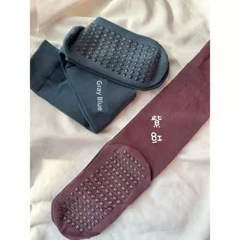 Foot Bottom Non Slip Calf Socks Yoga Pilates Fitness Sports Dance Gray Blue Purple Red Shoulder Ball Comfortable Not Tight Gray Blue