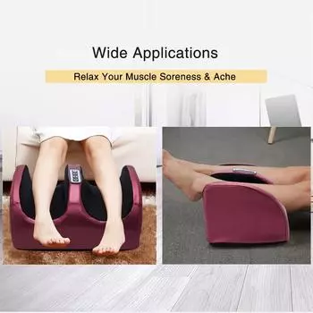 Foot Massage Instrument Foot Spa Leg Massager Machine Air Compression Heat Vibration Shiatsu Foot Electric Foot Relaxed Massager US Plug золотой