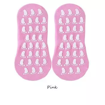 Foot Massage Unisex Point Rubber Sock Thick Velvet Socks Trampoline Sock Non-slip Floor Socks Pink