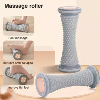 Foot Massager Massage Roller Yoga Massage Ball Plantar Fascia Roller Muscle Relaxation Care Plastic Manual Foot Massager серый
