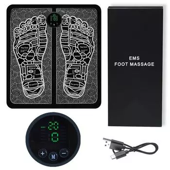 Foot Massager Pad Electric USB Rechargeable Foot Massage Mat with 12 Modes 19 Intensity Foot Care and Relaxing чёрный