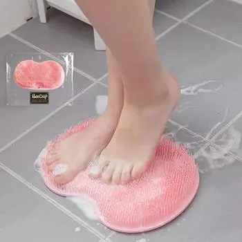 Foot Scrubbing Pad Bathroom Bath Brush Multifunctional Scrubbing Foot Massage Pad Non-slip Foot Pad Silicone Bath Brush розовый