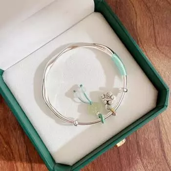 Foot Silver S999 Новый нефритовый плетеный браслет Mobius Hotan Fu Shigao дарит подруге подарок на День святого Валентина Adjustable size