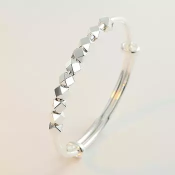 Foot Silver S999 Серебряный сломанный браслет Чрезвычайно простой китайский шикарный новый китайский серебряный сломанный браслет Adjustable size серебряный
