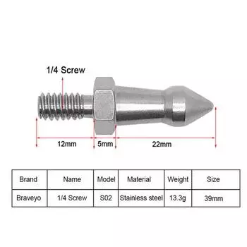 Foot Spike Monopod Feet Screw 1/4 3/8 M8 Inch Tripod Foot Pad Tripod Spike Photography S02