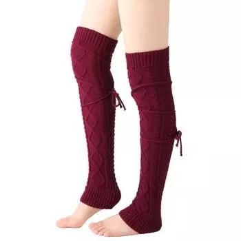 Foot Wool Stockings Fashion Casual Simple Solid Color Practical Lacing Style