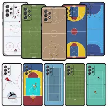 Football Basketball Sports Courts Phone Case For Samsung A13 A51 A71 A41 A31 A21S A11 A03S A12 A32 A52 A22 A23 A33 A53 A73 Cover Samsung A33 5G