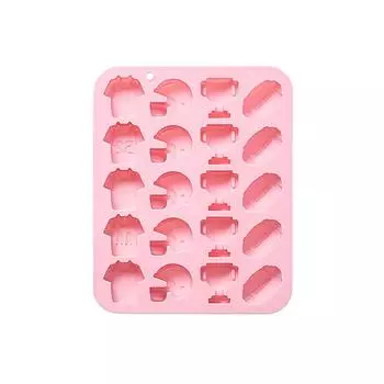 Football Chocolate Mold,Sports Theme Silicone Mold, 20-Cavity Football Rugby Trophy Helmet Jersey Silicone Fondant Candy Mould