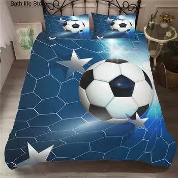 Football Duvet Cover Soccer Football Bedding Sets Edredon Futbol Single Printed Luxury Child Kids NO Bed Sheets Covers Bed Linen Eu Single 135x210cm