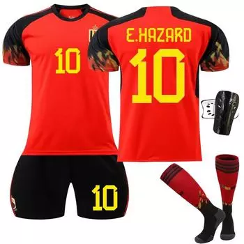 Football Jersey Suit Belgium Home Ehazard Number 10 Sports Uniforms Women Men XS