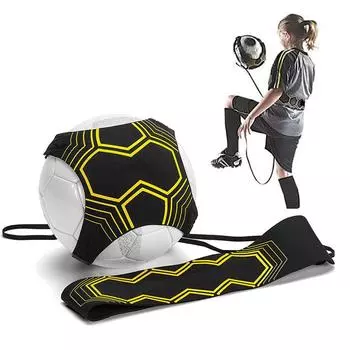 Футбольный тренажер для ударов, регулируемый футбольный мяч, тренировочный нейлоновый футбольный тренажер, пояс для одиночного катания, эластичное вспомогательное фитнес-оборудование
