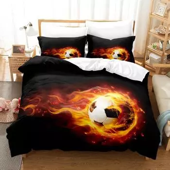 Football Printing Three-Piece 3D Digital Bedding Kit Sheet Quilt Cover quilt cover 90 * 190 pillowcase 50 * 75 * 1