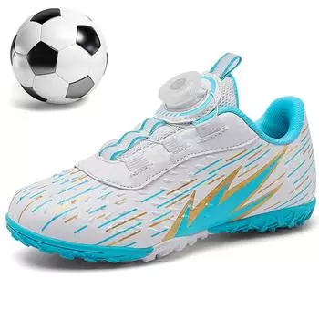 Футбольные бутсы 30–38 лет. Детские футбольные бутсы. Удобное ношение. Новая пряжка. Скользящая резина. Мягкая основа. Художественные бутсы для тренировок на газоне. Футбольные бутсы для мальчиков. 30