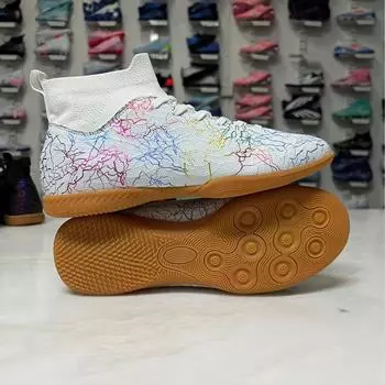 Football shoes autumn new football shoes high top flat bottom gold camouflage professional sneakers broken nails non-slip adult outdoor 35