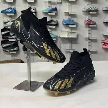 Football shoes high-top new short nails breathable assassin European Cup professional game shoes football shoes 35