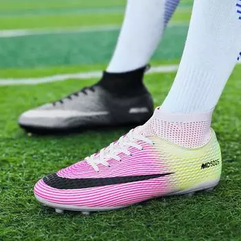 Football shoes large size 48 men s high top TF short nails primary school students training shoes AG long nails youth artificial grass 31