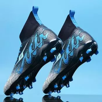 Football shoes male and female students adult training artificial grass non-slip fg spikes student sneakers professional high-top indoor 35