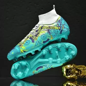 Football shoes men s and women s long nails tf broken nails children s primary school students mandarin duck boys training shoes high-top retail 33