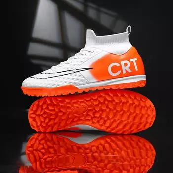 Football Shoes Men s High Top Shredded Nails TF Spikes Boys Teen Girls Lawn Game Training Shoes 35