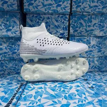 Football shoes Men s high-top spikes TF broken nails Sports competition training shoes Youth student football shoes 35