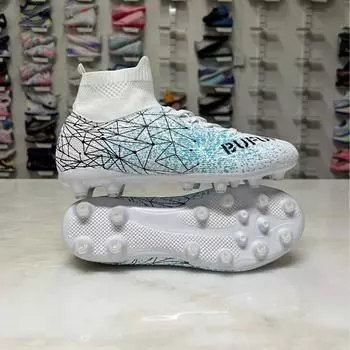 Football Shoes Men s High Top Spikes Lawn Youth Student Adult Game Training Sneakers 35