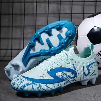 Football shoes tf broken nails artificial turf AG nails leather feet boys and girls teenagers students training football shoes 39