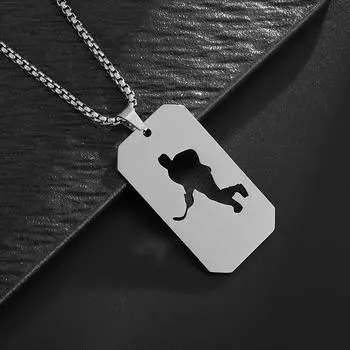Football stainless steel pendant necklace, personalized hip-hop