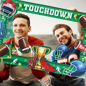 Football Theme Photo Booth Props for Boys Birthday Party Decor Photobooth Props Frame Handheld Birthday Party Baby Shower Decor