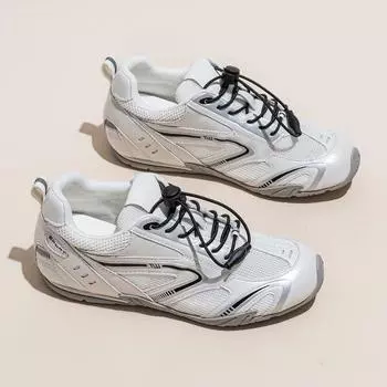 Football Women s Fashion Versatile Lace-Free Lightweight Thin Bottom Mesh Breathable Runaway Sneakers Racing Shoes Women 35 белый