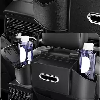 For All Fit Back Seat Organizer Bag For Car Waterproof PU Leather Car Organizer Storage Bag Multipurpose Multi-Pocket Car оранжевый