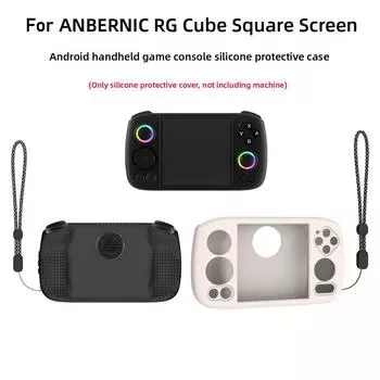 For ANBERNIC RG Cube Square Screen Android Handheld Game Silicone Soft Case Protective Accessor Q8V6 white-For ANBERNIC RG Cube