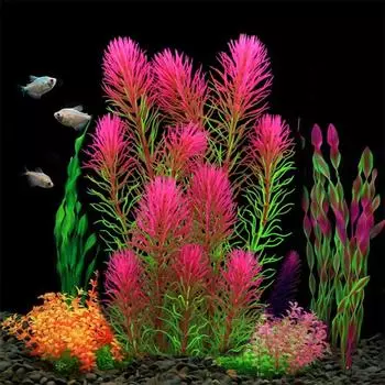 for Aquarium Decor Fake Artificial Water Plant Water Grass Aquarium Plant Aquatic Water Weeds зелёный