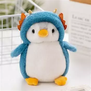 For Baby Dinosaur Rabbit Penguin Cosplay Penguin Stuffed Toys Penguin Plush Toy Plush Animal Doll blue