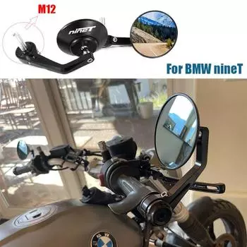 For BMW R nineT RnineT Nine T Pure Scrambler Urban G/S 22mm Motorcycle Bar End Mirrors Retro Handlebar Tip Rearview CNC Aluminum чёрный