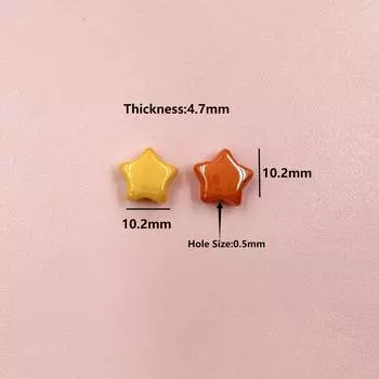for Bracelet Little Stars Shapeds Beading Material Fashion 20Pcs Loose Beads Necklace Key Chain Making DIY Pendant Accessories оранжевый