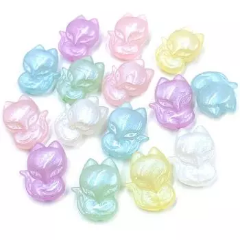 для изготовления браслета, ожерелья, вертикального отверстия, перламутровые, DIY, ювелирные аксессуары, креативные, 20*25 мм, модные бусины в виде лисы, животные, 5 шт., подвески, амулеты, бусины разноцветный