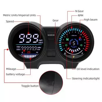 For Brazil For TITAN 150 For Honda Universal Speedometer RPM Meter Digital Dashboard Motorcycle Instrument LED Electronics