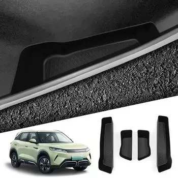 for BYD Yuan Pro 2025 2025 Door Side Storage Box TPE Front Rear Door Handle Tray Organizer Tidying Black