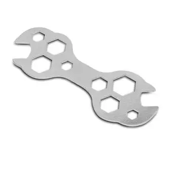 For Car Bicycle Universal Spanner Mechanical Repair Tool Portable Multitool 10 In 1 Wrench 8-17mm Hex Multihole Screw Wrench серебряный