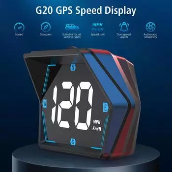 For Car Truck Bus GPS Compass Big Font Speedometer Overspeed Alarm Head Up Display Digital G20 Car HUD Car Accessories