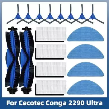 For Cecotec Conga 2290 Ultra Robot Vacuum Replacement Spare Parts Accessories Main Side Brush Hepa Filter Mop Rag Brush Cover